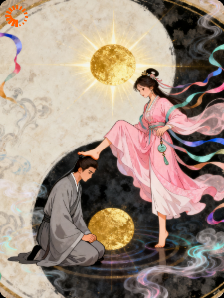 九曲与小欣修炼阴阳鸳鸯阵