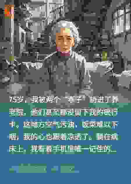 大妈被两儿子扔养老院，拨通女儿电话：可以来接我吗？