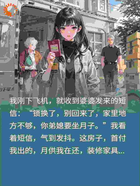 弟媳要坐月子，婆婆换锁赶我走，我清空全屋让她哭