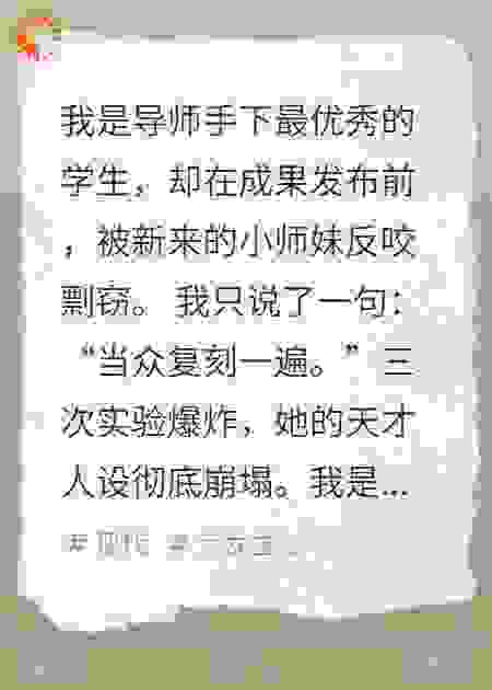 小师妹偷成果，爆炸后哭着走人