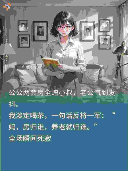 “房归谁养老归谁”，我一句话，偏心公婆全慌了