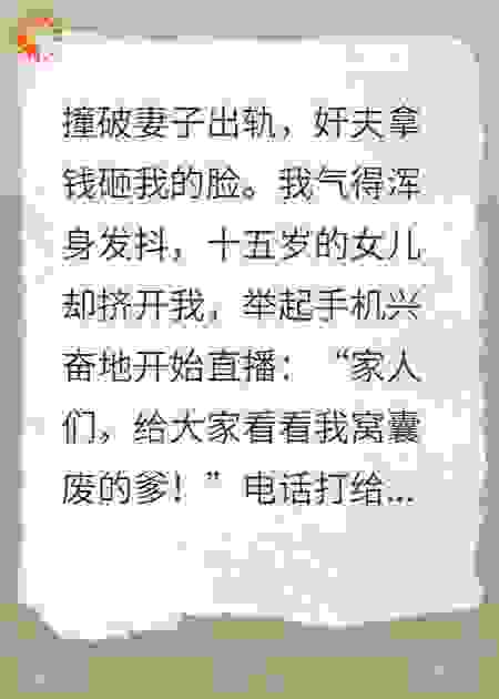 女儿直播我被出轨，全家骂我废物