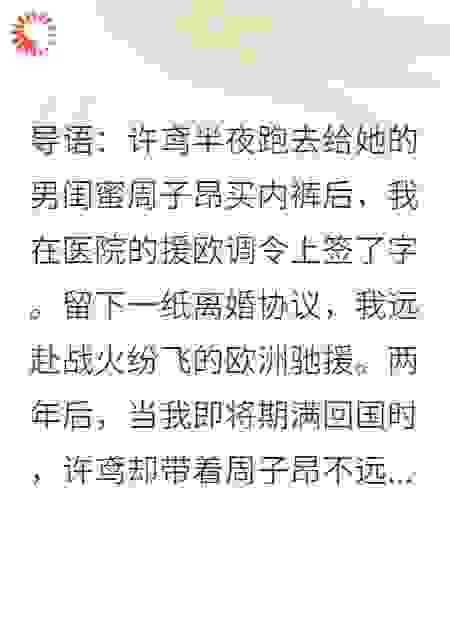 前妻半夜为男闺蜜买内裤，我签下援欧令转身