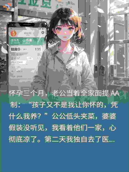 孕期婆家逼我AA，我转头直奔医院，全家当场吓破胆
