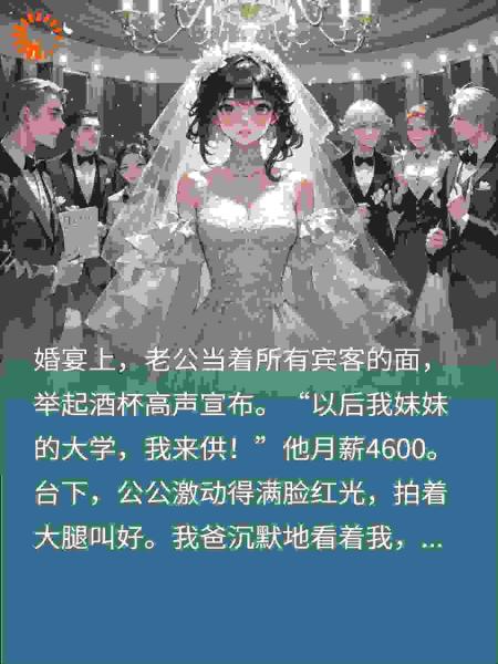 老公宣布4600供妹读书，我爸轻声三问，我当场撕了婚纱
