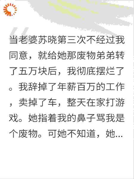 老婆扶弟魔，我辞职摆烂后她慌了