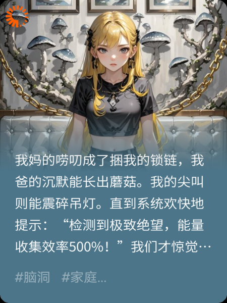 我妈的唠叨成了锁链，我爸的沉默能长出蘑菇